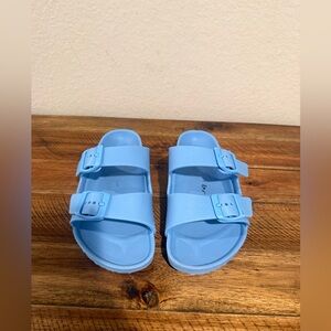 Birkenstock Kids Blue Double-Buckle Slides